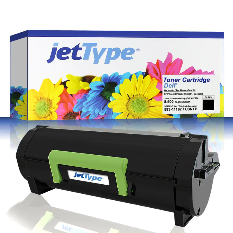 jetType Toner kompatibel zu Dell 593-11167 C3NTP schwarz 8.500 Seiten Große Füllmenge 1 Stück jetType Toner kompatibel zu Dell 593-11167 C3NTP schwarz 8.500 Seiten Große Füllmenge 1 Stück