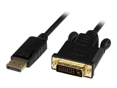 StarTech DisplayPort auf DVI Kabel 1,8m - Stecker/Stecker - DP zu DVI Adapter/ Konverter - 1920x1200 / 1080p - Schwarz - Videokabel - DisplayPort (M) zu DVI-D (M) - 1.8 m - aktiv - Schwarz - für P/N: TB3CDK2DP, TB3CDK2DPUE, TB3CDOCKDP, TB3DK2DHV, TB3DK2DH