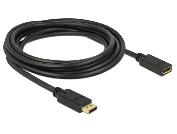 Delock - DisplayPort-Verlängerungskabel - DisplayPort (M) zu DisplayPort (W) - DisplayPort 1.2 - 3 m - 4K Unterstützung - Schwarz