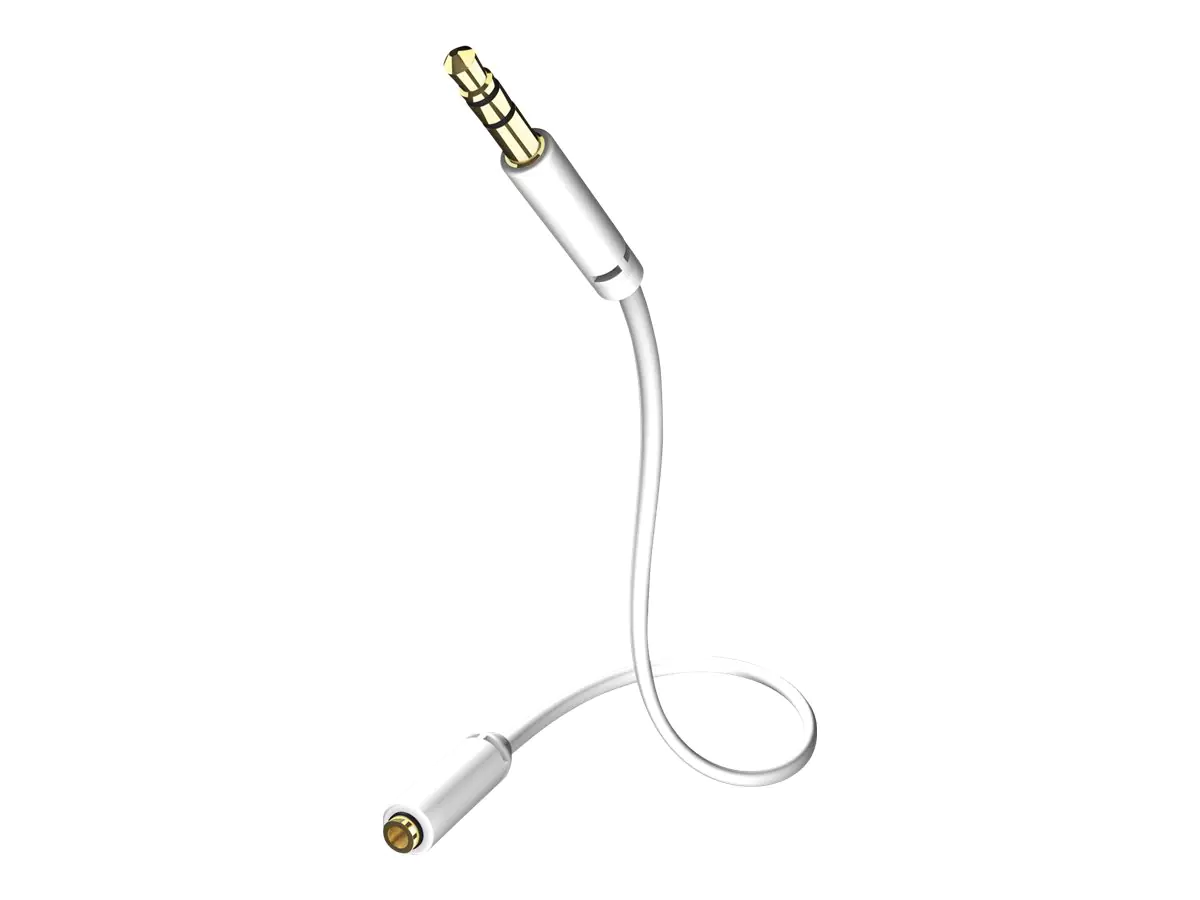 in-akustik Star MP3 Audio Cable - Audioverlängerungskabel - mini-phone stereo 3.5 mm weiblich zu mini-phone stereo 3.5 mm männlich - 5 m - abgeschirmt - weiß
