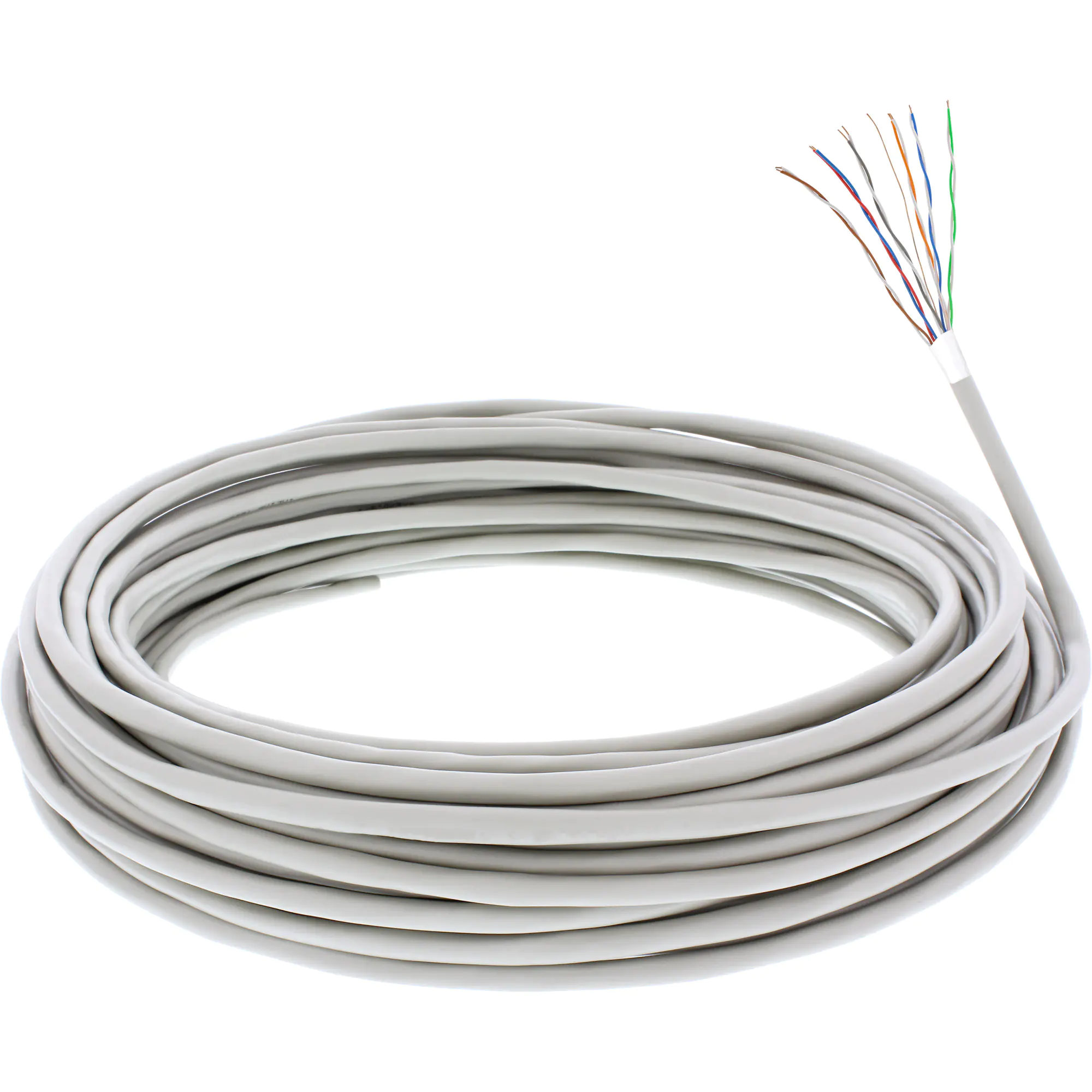 InLine - Telefonkabel in Meterware - 25 m - abgeschirmt - robust - beige