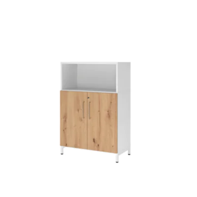 Hammerbacher Regalschrank FlexWall 800 x 1.180 x 41,7 mm (B x H x T) Flügeltür ohne Rollen Holz