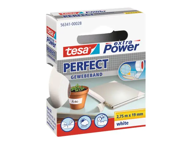 tesa Gewebeband Extra Power Perfect 56341-00028 19mmx2,75m weiß