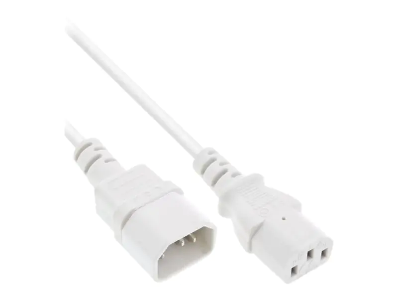 InLine - Spannungsversorgungs-Verlängerungskabel - IEC 60320 C13 bis IEC 60320 C14 - 1 m - weiß