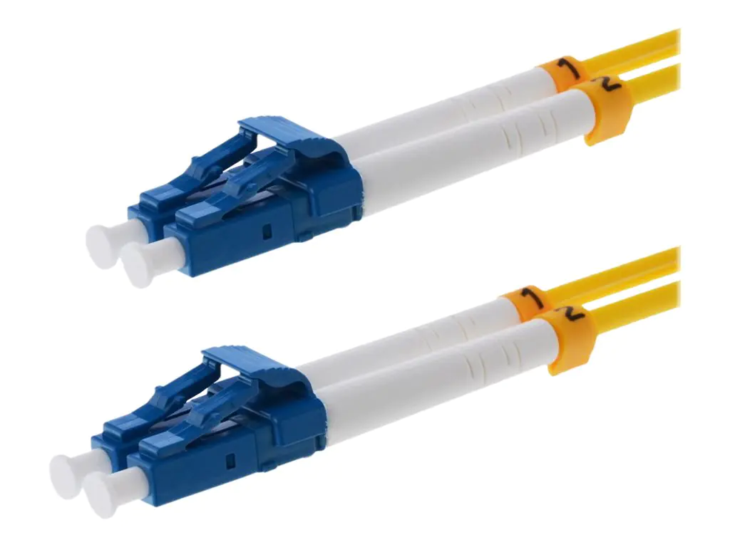 Helos - Patch-Kabel - LC Single-Modus (M) zu LC Single-Modus (M) - 15 m - Glasfaser - Duplex - 9/125 Mikrometer - OS2 - Gelb