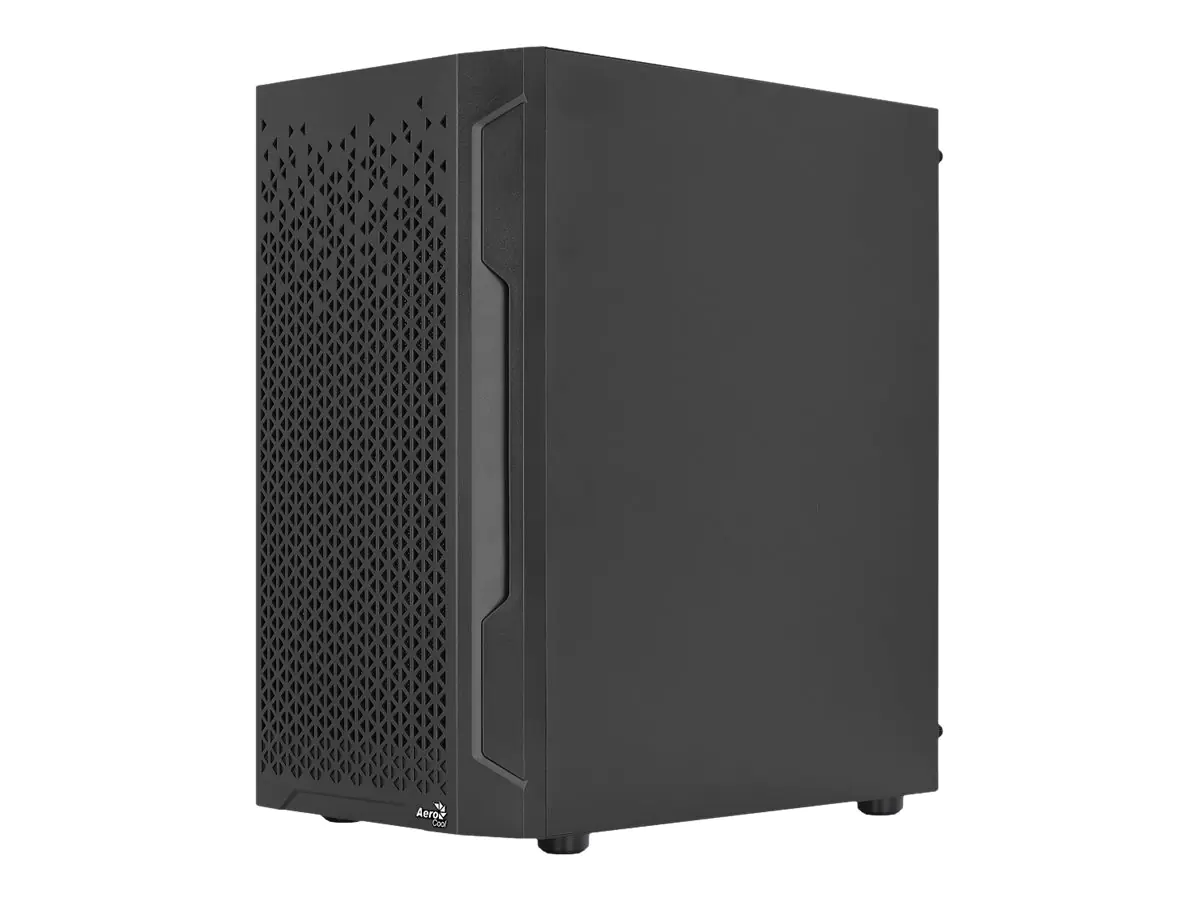 AeroCool Trinity Mini-G-BK-V2 - MT - micro ATX - Seitenteil mit Fenster (gehärtetes Glas) - keine Spannungsversorgung (ATX) - Schwarz - USB/Audio