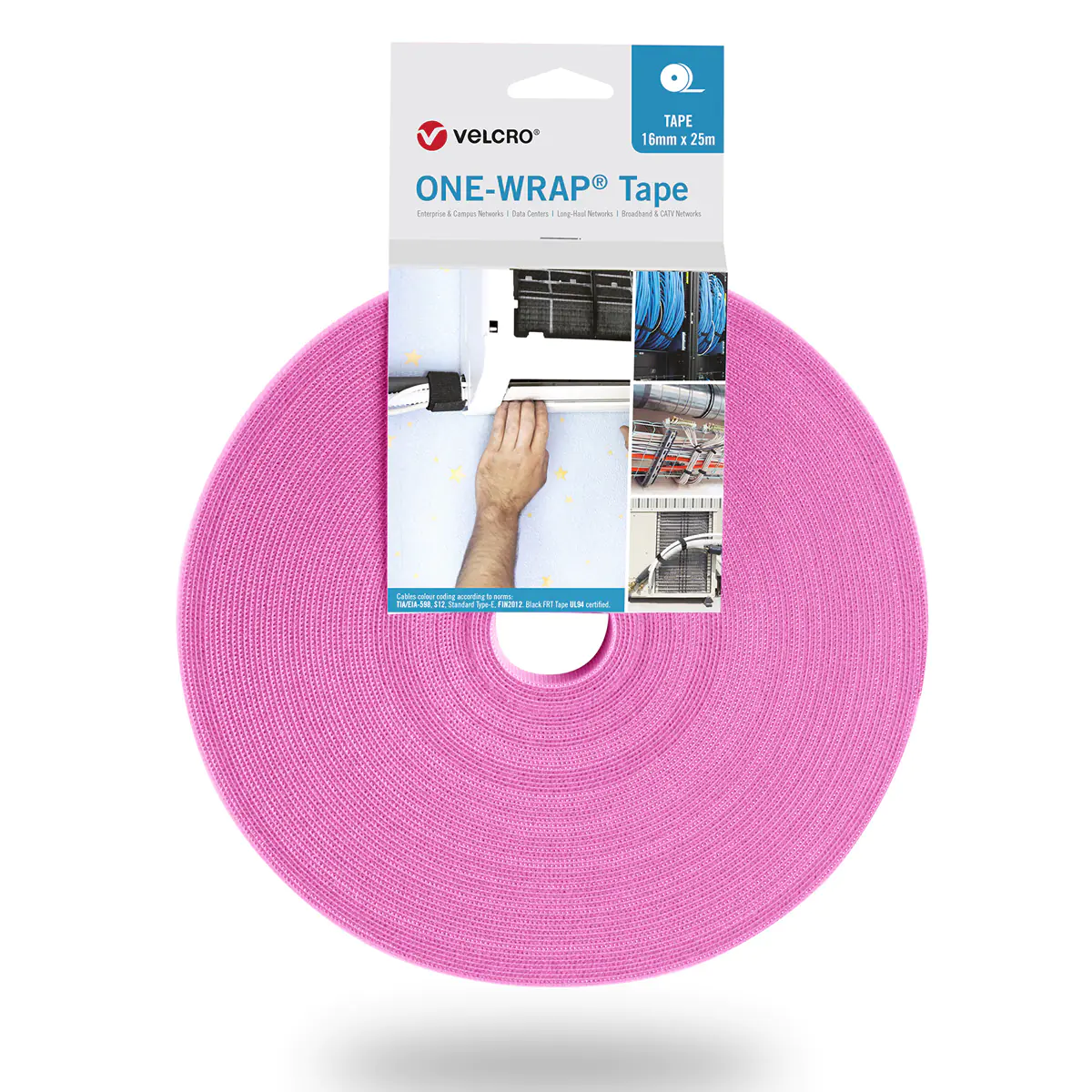 VELCRO One Wrap Band 25m 50mm Rosa VEL-OW64187