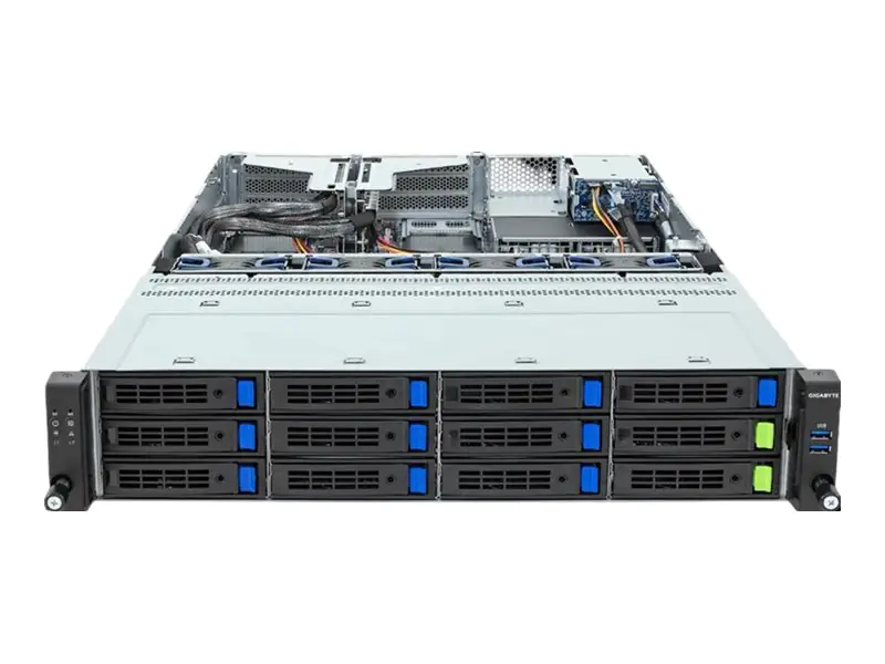 Gigabyte Server - Rack-Montage - 2U - 1-Weg - keine CPU - RAM 0 GB - SATA/SAS/NVMe - Hot-Swap 6.4 cm, 8.9 cm (2.5", 3.5") 6NR263Z37DR000ADH2