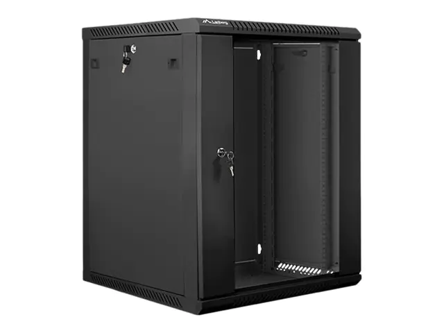 Lanberg Schrank Netzwerkschrank - geeignet für Wandmontage - Schwarz, RAL 9004 - 15U - 48.3 cm
