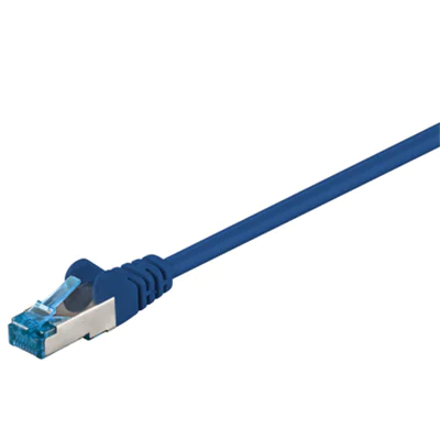 Goobay® Netzwerkkabel CAT 6a RJ45-Stecker/RJ45-Stecker vergoldet 0,5m 10.000 Mbit/s geschirmt blau