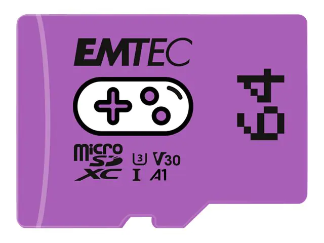 EMTEC Gaming - Flash-Speicherkarte - 64 GB - A1 / Video Class V30 / UHS-I U3 - microSDXC UHS-I - lila