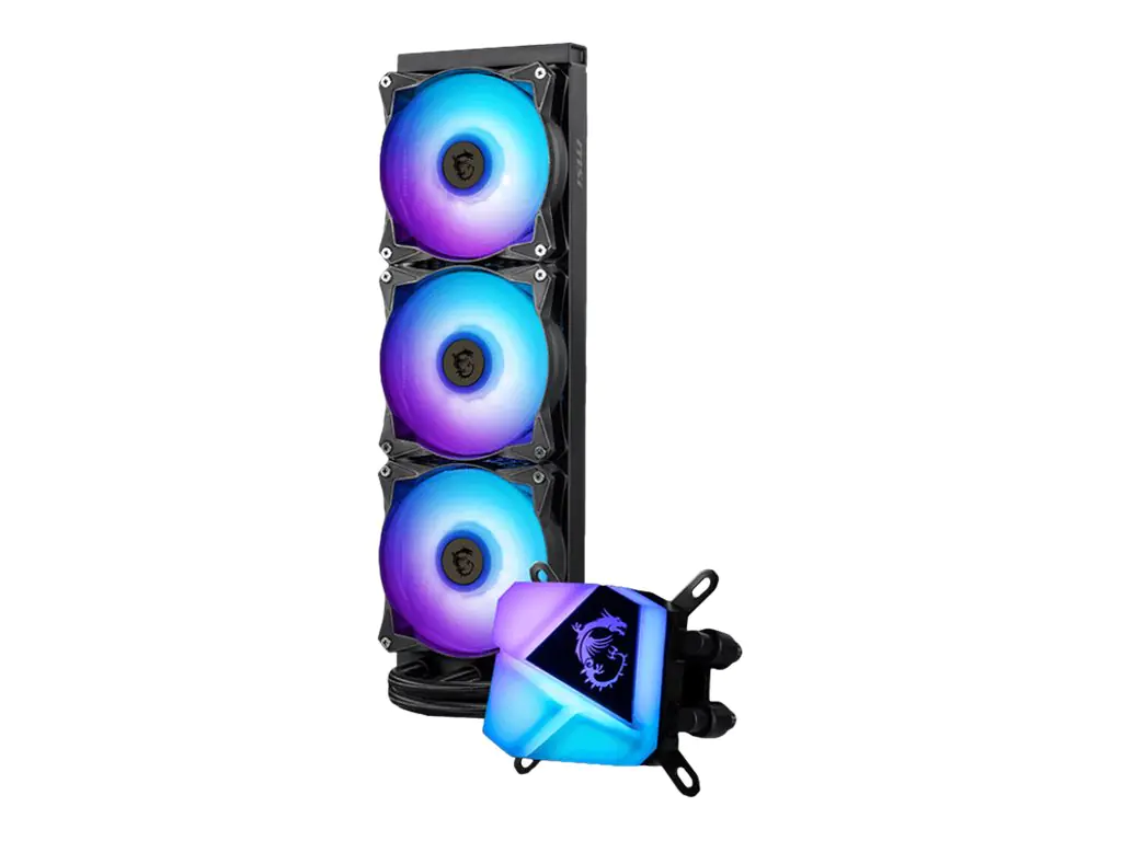 MSI MPG CORELIQUID C360 - Prozessor-Flüssigkeitskühlsystem - Kühlergröße: 360 mm - (für: LGA1156, AM2, AM2+, LGA1366, AM3, LGA1155, AM3+, LGA2011, FM1, FM2, LGA1150, FM2+, LGA2011-3, LGA1151, AM4, LGA2066, LGA1200, LGA1700) - 120 mm