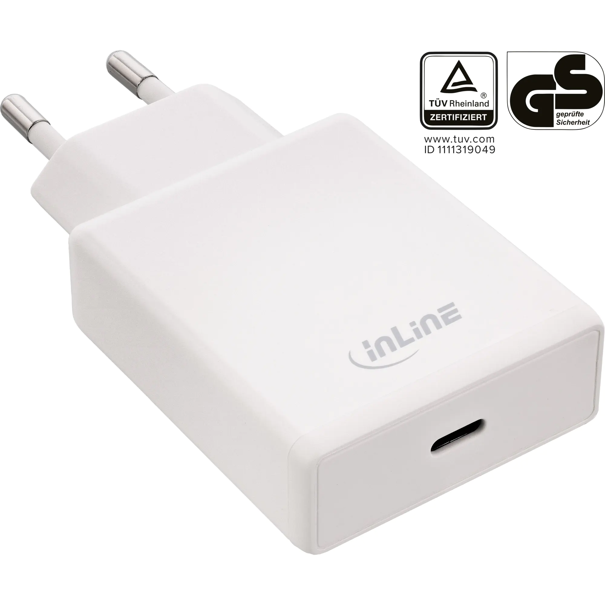 InLine USB Netzteil Ladegerät - Single USB-C - PD - AVS - 65W - weiß 31565W
