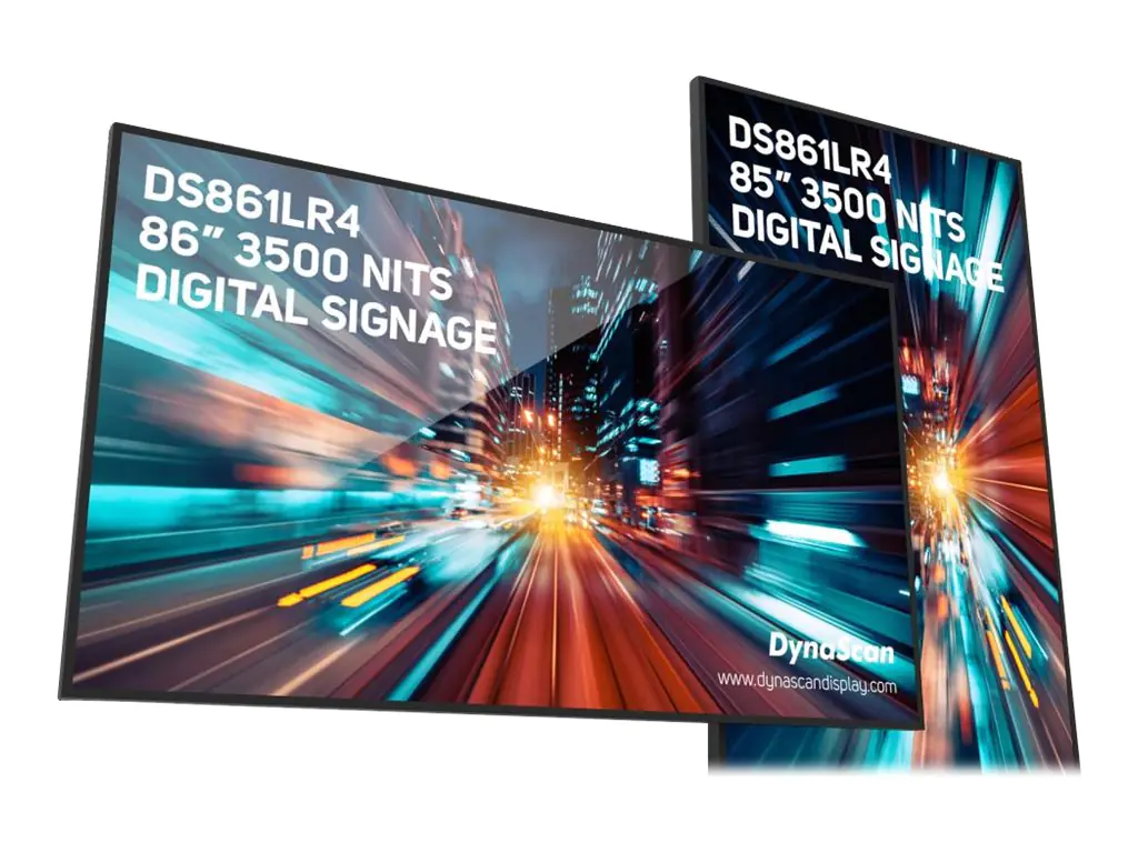DynaScan DS861LR4 - 218 cm (86") Diagonalklasse (217.4 cm (85.6") sichtbar) - DS Series LCD-Display mit LED-Hintergrundbeleuchtung - Digital Signage - 4K UHD (2160p) 3840 x 2160 - Schwarz