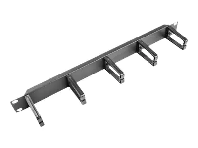 Lanberg Type B - Kabelführungsplatte für Schaltschrank - RAL 9004, Schwarz - 1U - 48.3 cm