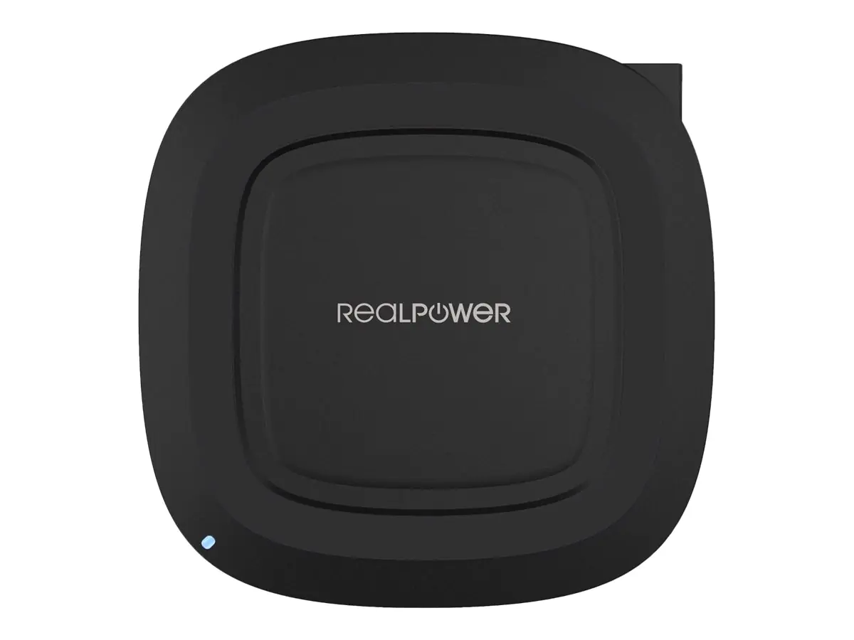 Realpower FreeCharge-10 - Kabelloses Ladegerät + AC-Netzteil - 10 Watt - Schwarz