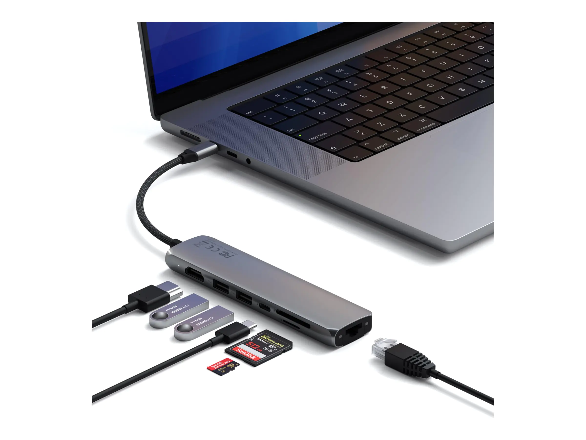 Satechi 7-in-1 - Dockingstation - USB-C / USB 3.2 Gen 2 x 2