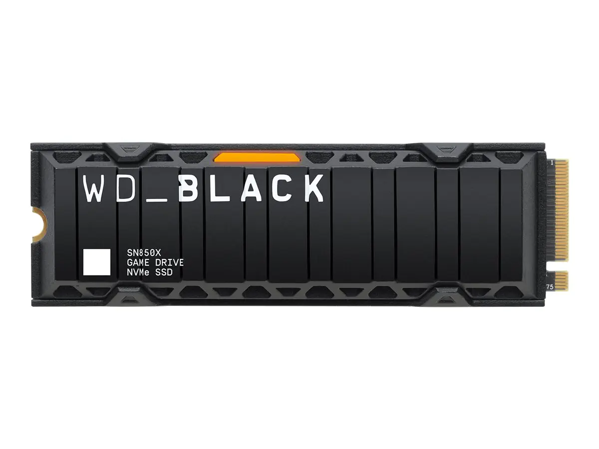WD_BLACK SN850X WDS200T2XHE - SSD - verschlüsselt - 2 TB - intern - M.2 2280 - PCIe 4.0 x4 (NVMe) - TCG Opal Encryption 2.01 - integrierter Kühlkörper