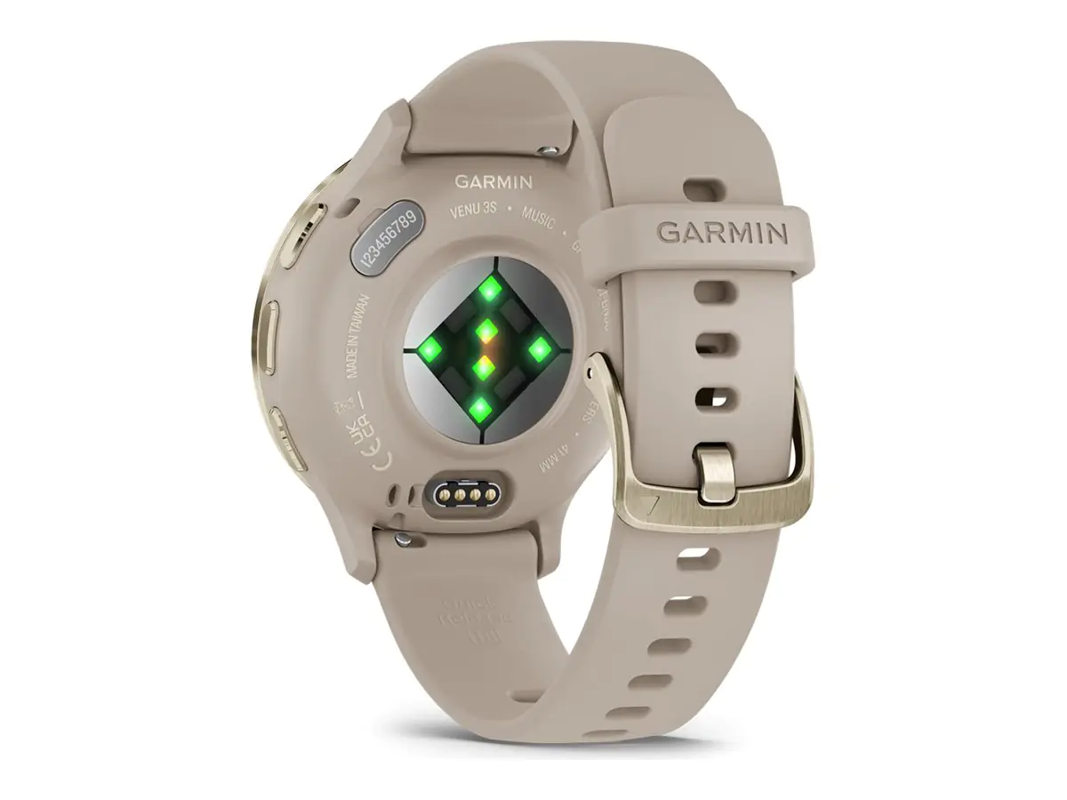 Garmin Venu 3S - 41 mm - French Gray - intelligente Uhr mit Band - Silikon - Handgelenkgröße: 110-175 mm - Anzeige 3.04 cm (1.2") - 8 GB - Bluetooth, ANT+, Wi-Fi - 40 g