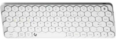 KeySonic Mini Tastatur mit wabenförmigen Tasten Multimediatasten Aluminium Silber/Weiß - Tastatur