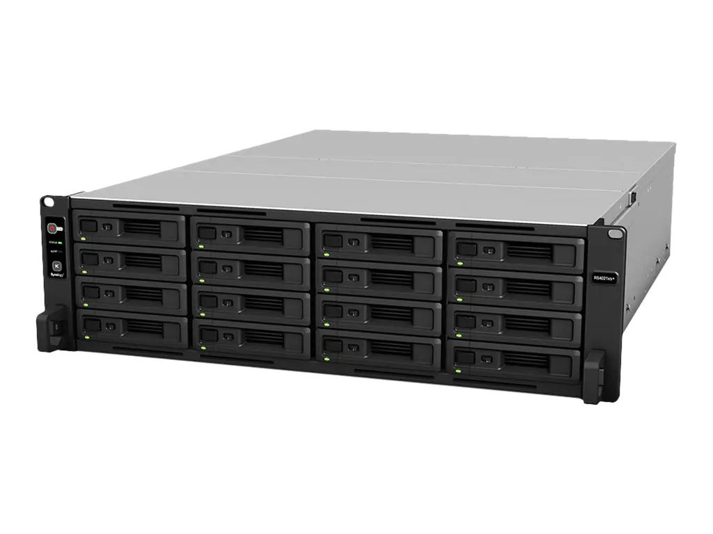 Synology RackStation RS4021xs+ - NAS-Server - 16 Schächte - Rack - einbaufähig - SATA 6Gb/s - RAID RAID 0, 1, 5, 6, 10, JBOD, RAID F1, 1 Hot-Spare, 10-Hot-Spare, 5 Hot Spare, 6 Hot Spare, F1 Hot Spare - RAM 16 GB - Gigabit Ethernet / 10 Gigabit Ethernet -