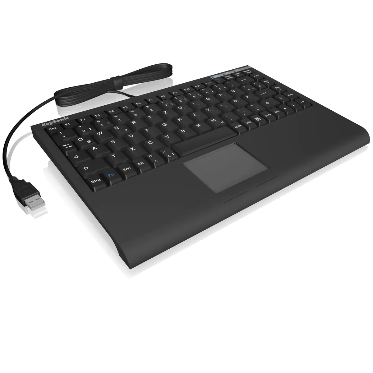 KeySonic ACK-540U+ (DE), Mini, Kabelgebunden, USB, QWERTZ, Schwarz 28002