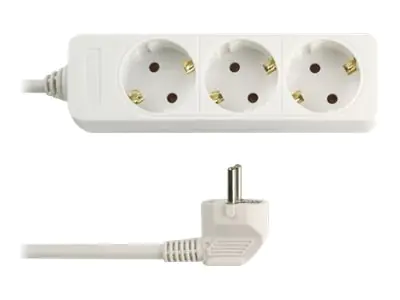 REV - Steckdosenleiste - Wechselstrom 250 V - 3500 Watt - Eingabe, Eingang 2-polig - Ausgangsanschlüsse: 3 (2-polig) - 3 m Schnur