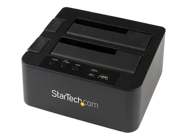 StarTech Dual Bay Hard Drive Duplicator, Standalone USB 3.0 (5 Gbps) eSATA to 2.53.5 SATA III HDDSSD ClonerCopier, Hard Drive Docking Station - Hard Disk Cloner - Speicher-Controller mit Netzanzeige - 2.5", 3.5" (6.4 cm, 8.9 cm) - SATA 6Gb/s - USB 3.0 - S