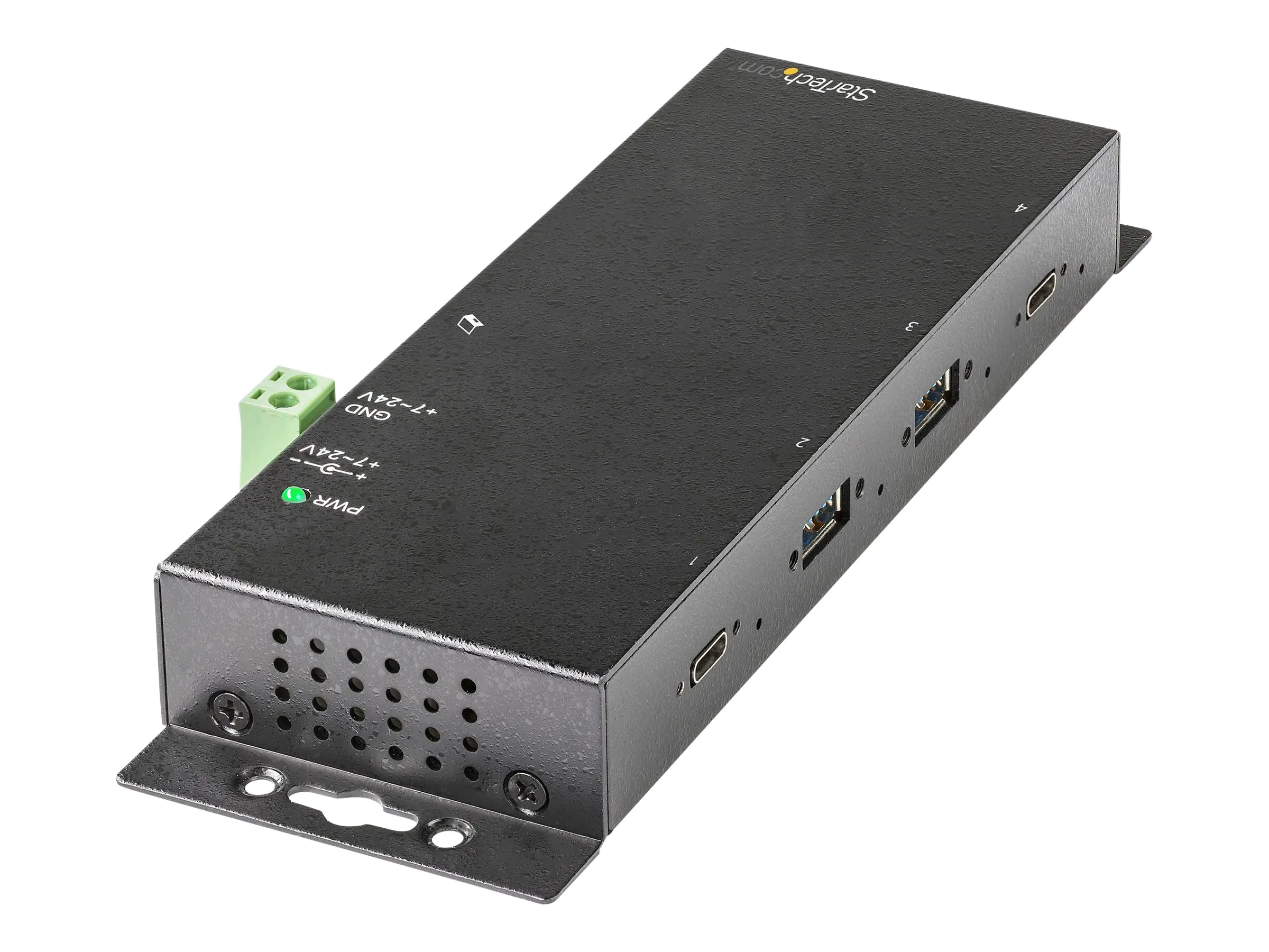 StarTech 4 Port USB-C Hub 10 Gbit/s -Metall Industrieller USB-C Hub - 2x USB-C & 2x USB-A - ESD Überspannungsschutz - USB-C oder USB-A Host - Eigenstromversorgung USB 3.1 G2 Typ-C (HB31C2A2CME) - Hub - 2 x USB 3.2 Gen 2 + 2 x USB-C 3.2 Gen 2 - Deskt