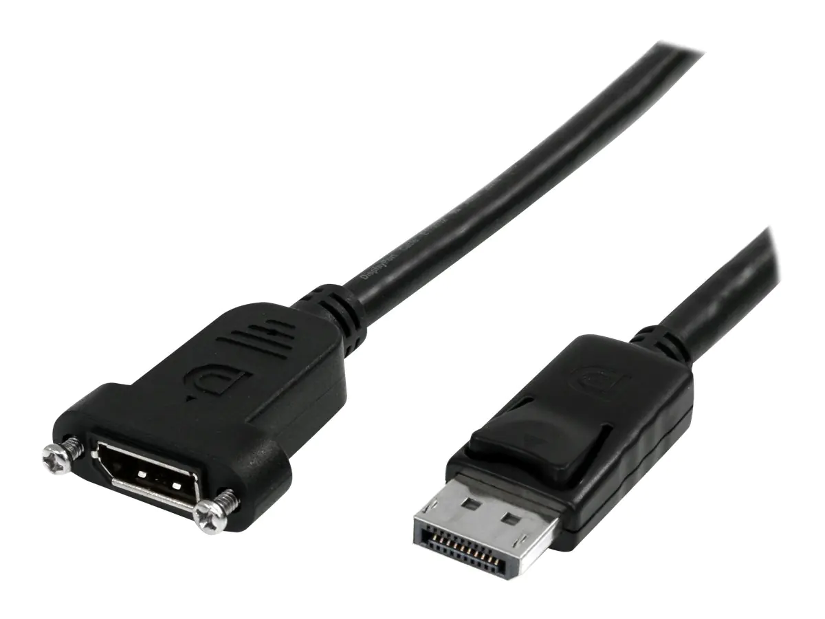 StarTech 3 ft / 91 cm 20 pin DP DisplayPort Extension Panel Mount Cable - DisplayPort to DisplayPort - Male to Female (DPPNLFM3PW) - DisplayPort-Kabel - DisplayPort (M) zu DisplayPort (W) - 91 cm - eingerastet, geformt - Schwarz
