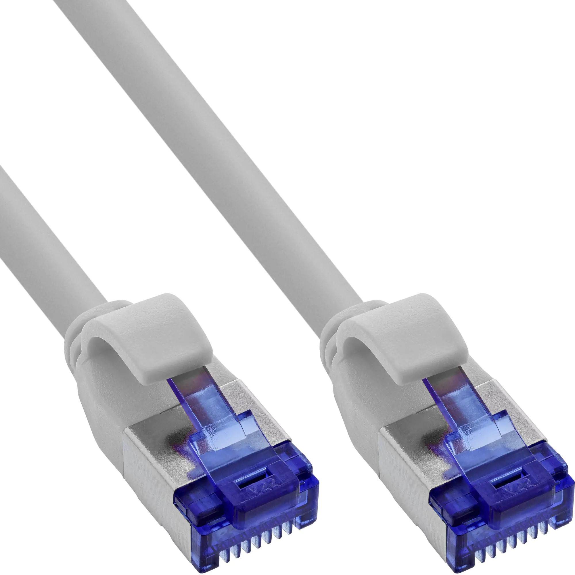 InLine Patchkabel Slim - Cat.6A - S/FTP - TPE (LSZH) flexibel - PoE - grau - 0,5m