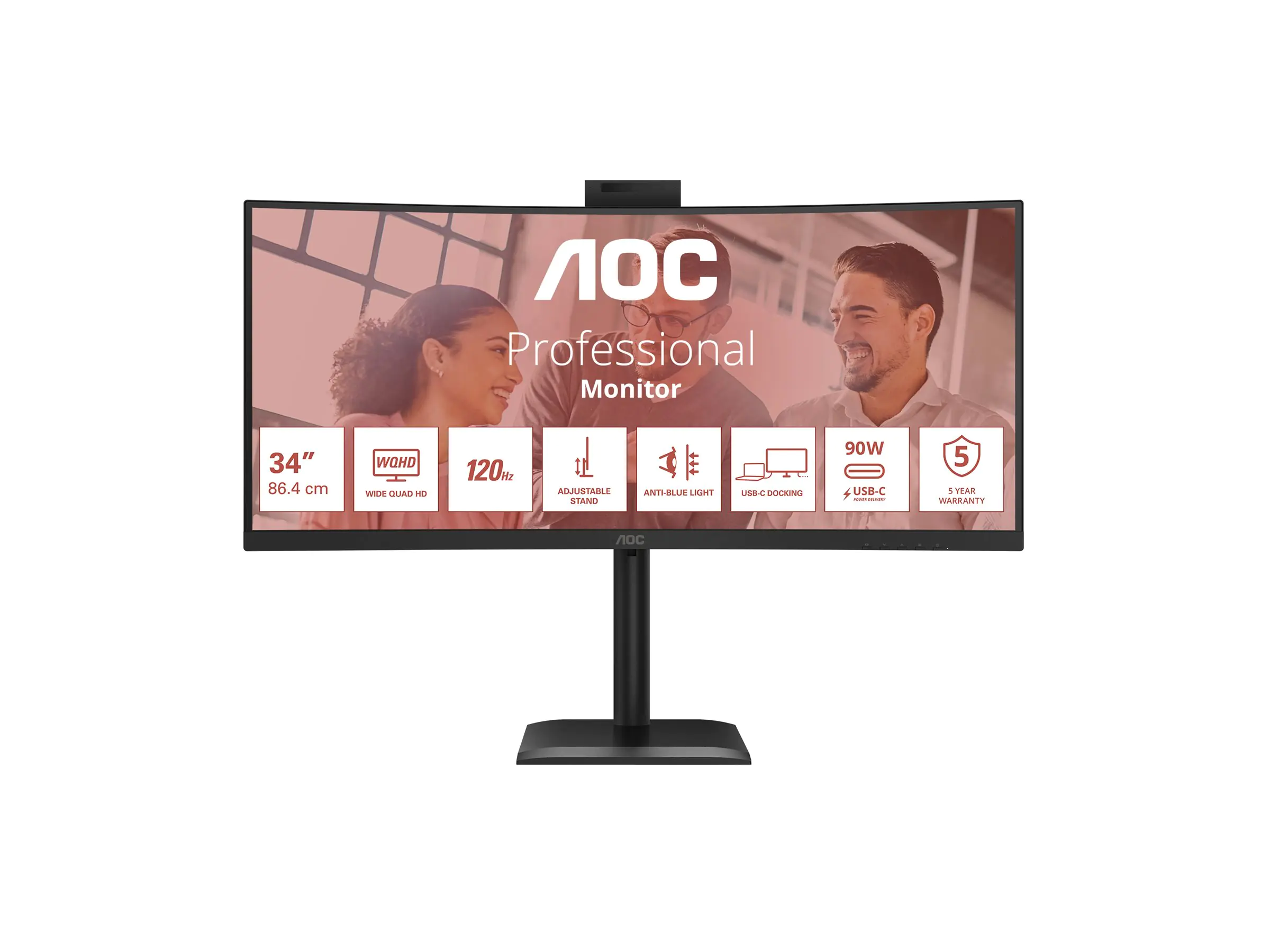 AOC CU34E4CW - LED-Monitor - gebogen - USB - 86.4 cm (34")