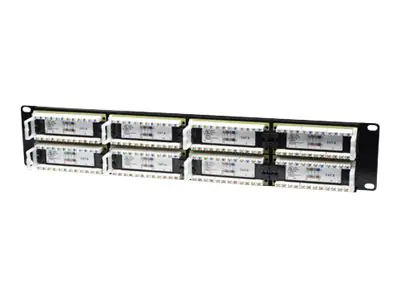 Intellinet 48-Port Cat6 Patchpanel, UTP, 19", 2 HE - Patch Panel - CAT 6 - UTP - RJ-45 X 48 - Schwarz - 2U - 48.3 cm (19")