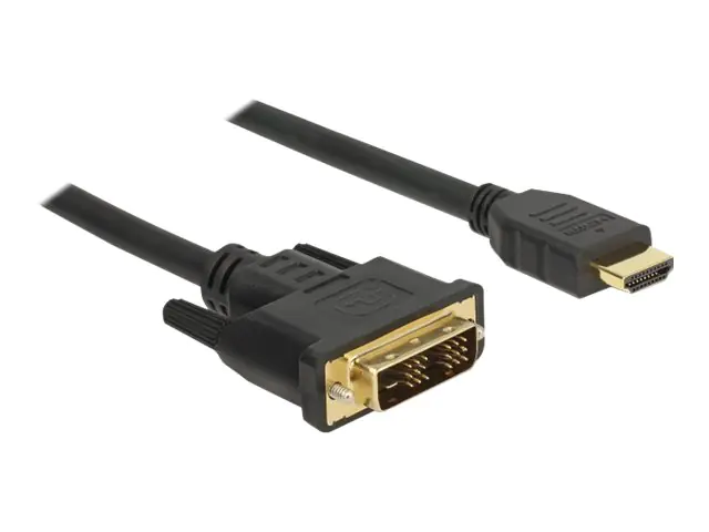 Delock - Adapterkabel - Single Link - HDMI männlich zu DVI-D männlich - 3 m - Dreifachisolierung - Schwarz - Daumenschrauben