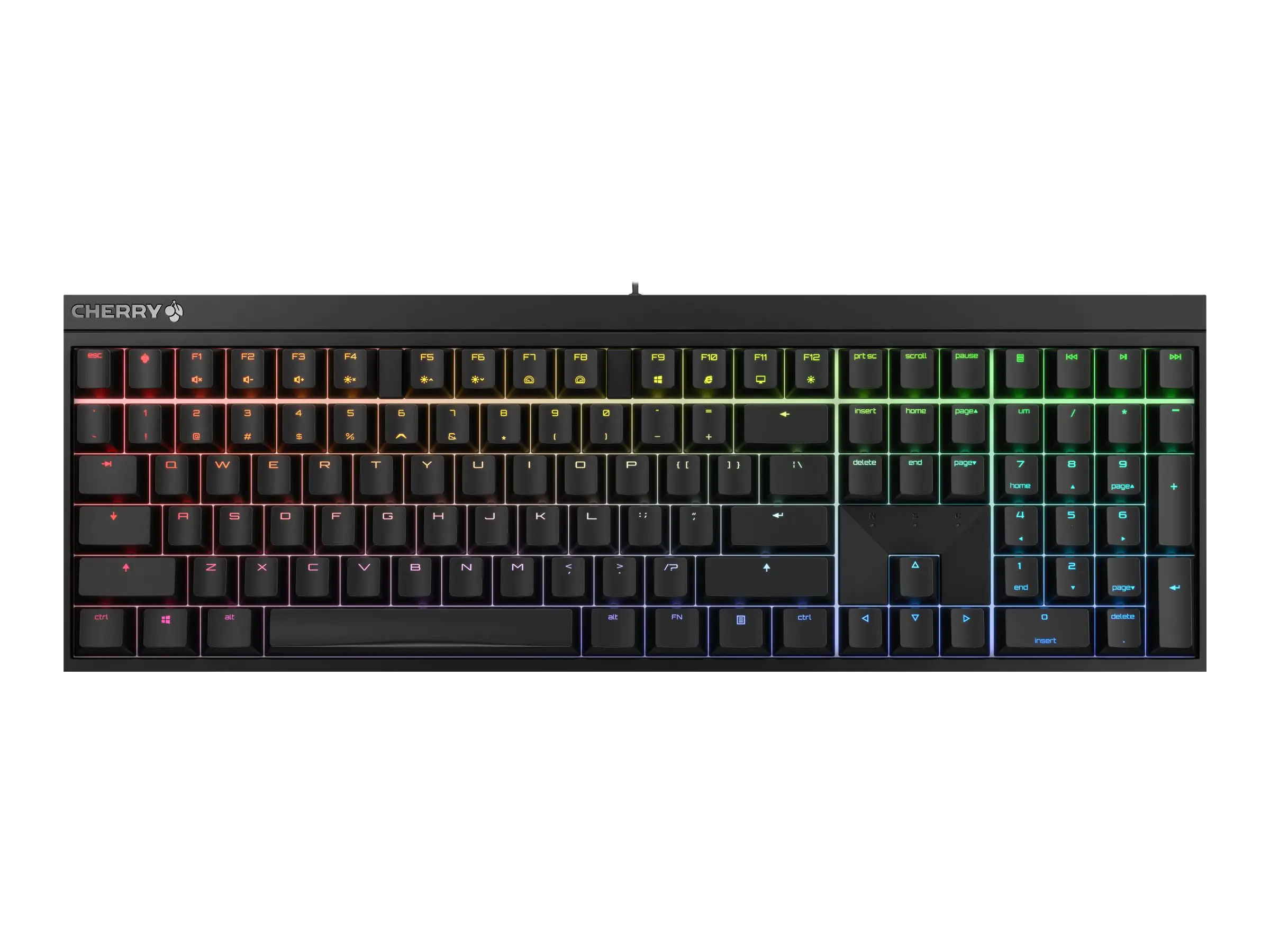 CHERRY MX 2.0S - Tastatur - Hintergrundbeleuchtung - USB - QWERTZ - Deutsch - Tastenschalter: CHERRY MX Red - Schwarz