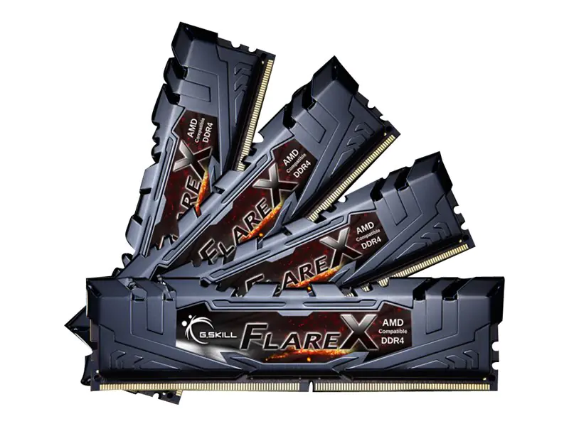 G.Skill Flare X series - DDR4 - kit - 64 GB: 4 x 16 GB - DIMM 288-PIN - 3200 MHz / PC4-25600 - CL16 - 1.35 V - ungepuffert - non-ECC