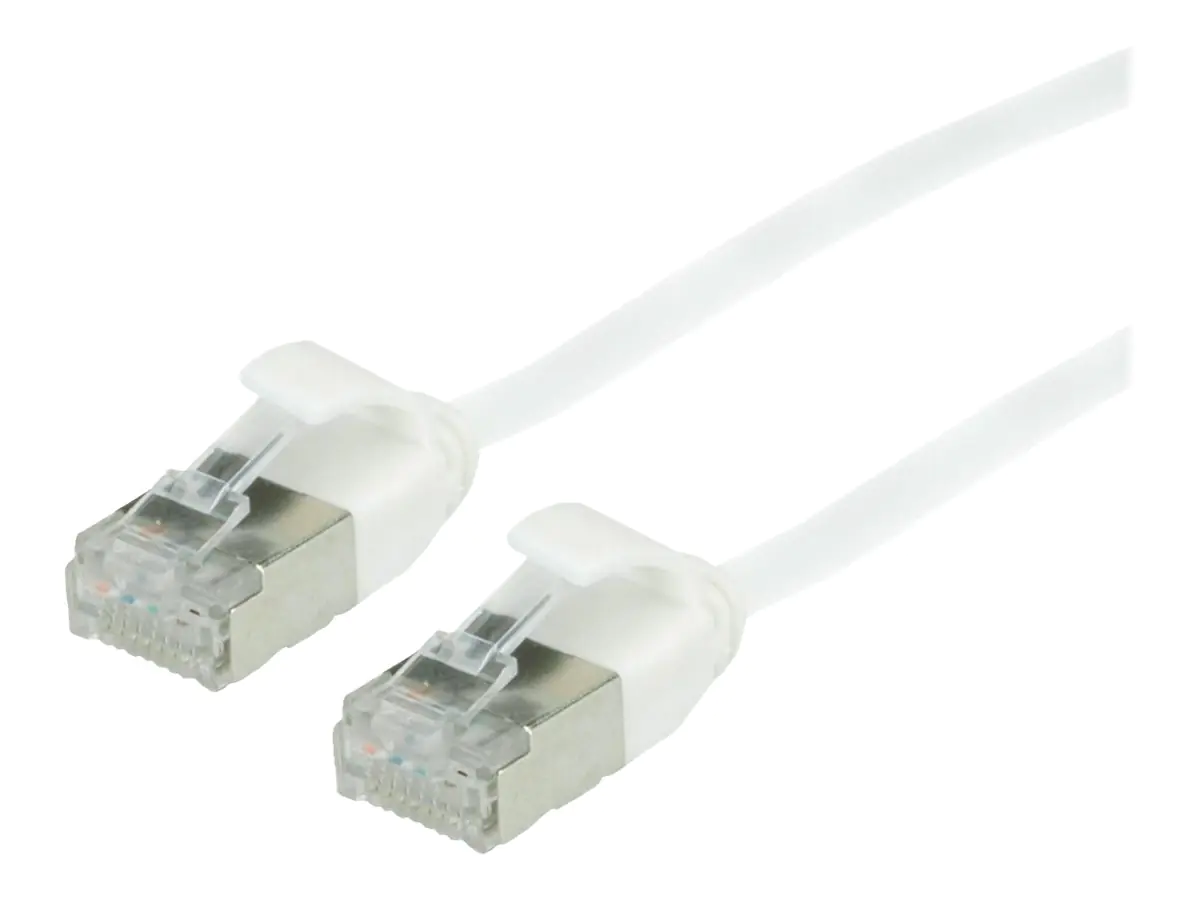 Roline Green - Patch-Kabel - RJ-45 (M) zu RJ-45 (M) - 15 cm - 3.6 mm - U/FTP - CAT 6a - halogenfrei, geformt, ohne Haken, verseilt - weiß, RAL 9003