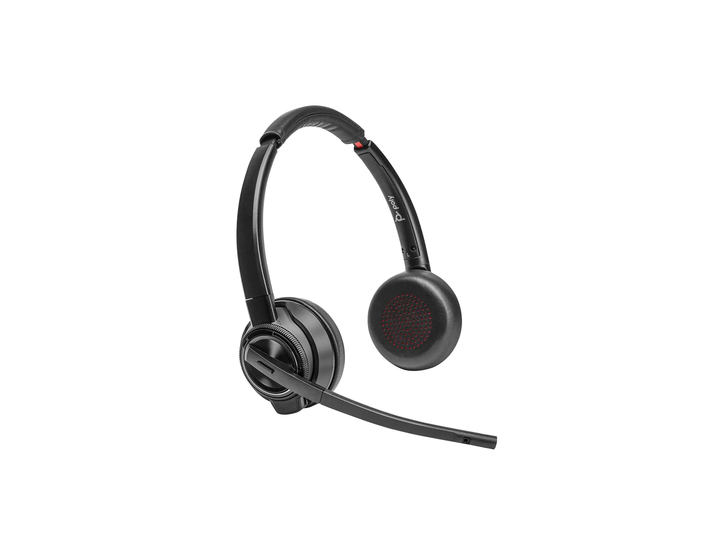 Poly Savi 8420 Office - Savi 8400 series - Headset - On-Ear - DECT / Bluetooth - kabellos - aktive Rauschunterdrückung - Schwarz - Zertifiziert für Microsoft Teams