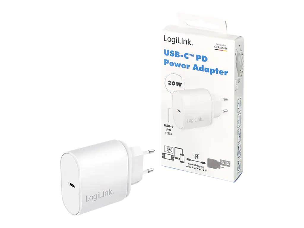 LogiLink - Netzteil - 20 Watt - 3 A - PD (24 pin USB-C) - weiß