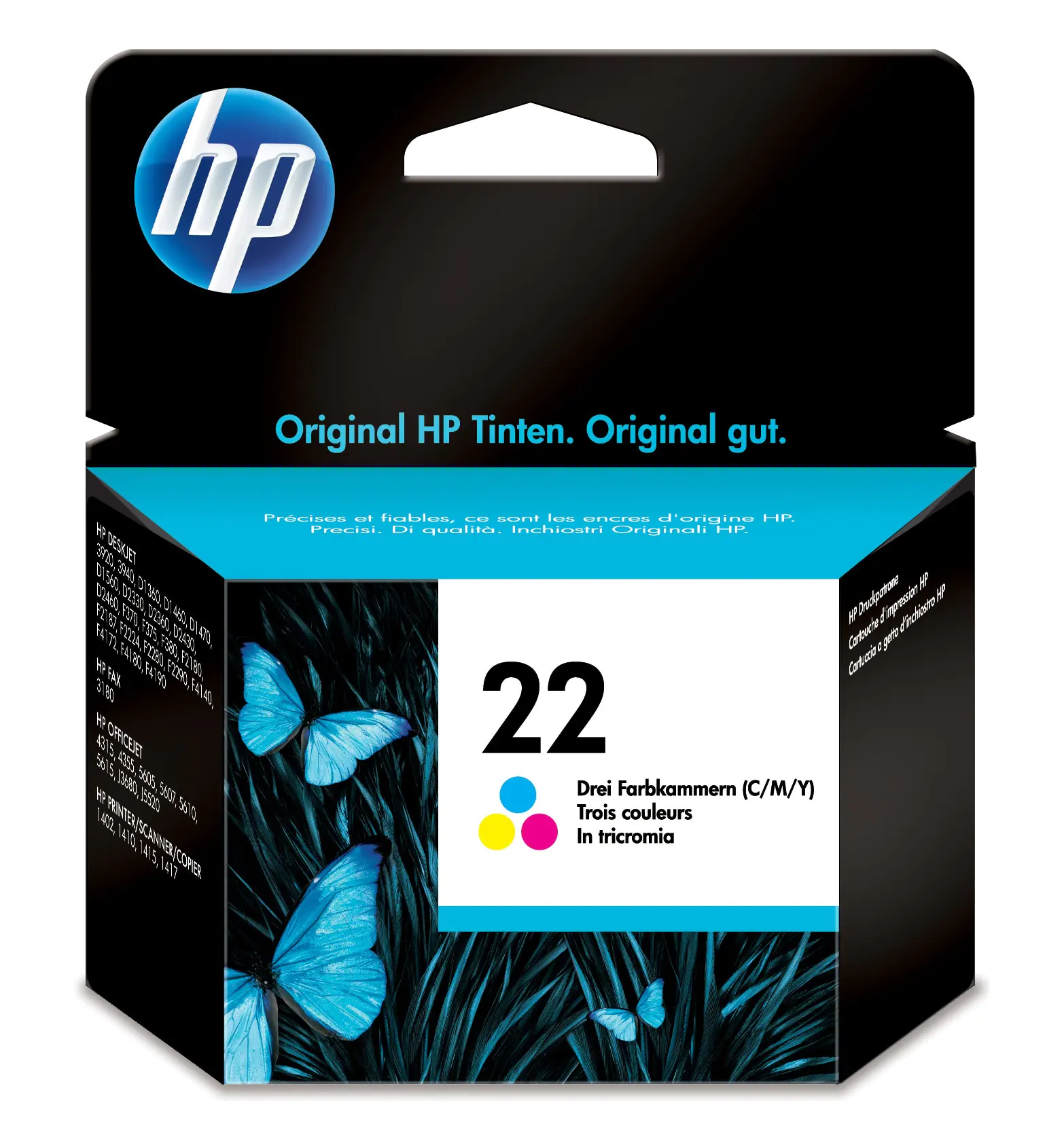 HP 22 - 5 ml - Farbe (Cyan, Magenta, Gelb) - original - Tintenpatrone - für Deskjet F2185, F2187, F2210, F2235, F2240, F2275, F2280, F2290, F375, F4175, F4190, F4194 HP 22 - 5 ml - Farbe (Cyan, Magenta, Gelb) - original - Tintenpatrone - für Deskjet F2185, F2187, F2210, F2235, F2240, F2275, F2280, F2290, F375, F4175, F4190, F4194