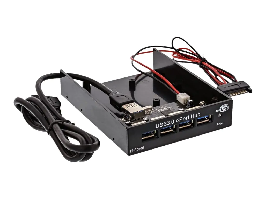 InLine Front Panel Hub for 3.5" Floppy Slot - Hub - 4 x SuperSpeed USB 3.0 - Plugin-Modul