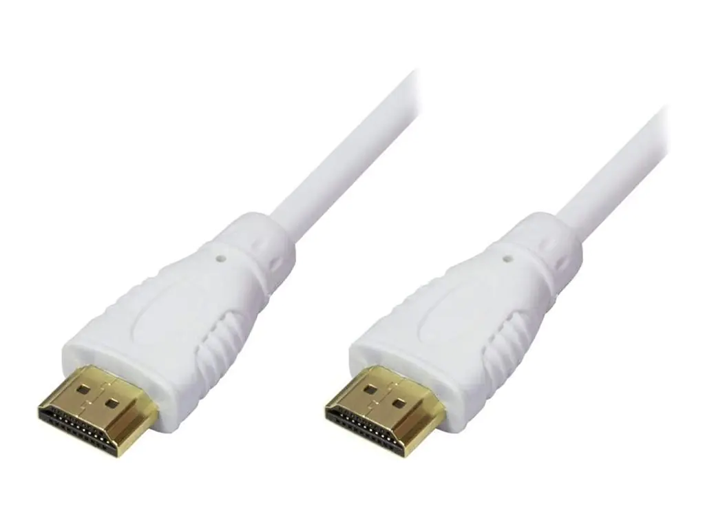 TECHly - Highspeed - HDMI-Kabel mit Ethernet - HDMI männlich zu HDMI männlich - 5 m - weiß - bi-direktional, unterstützt 4K 24 Hz (4096 x 2160), 100 Mbps Ethernet Support