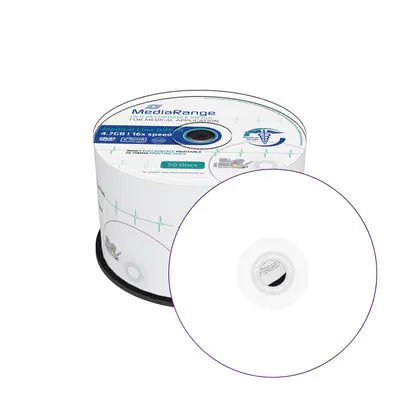 MEDIARANGE MR429 - DVD-R - 120 mm - Druckbar - Tortenschachtel - 50 Stück(e) - 4,7 GB