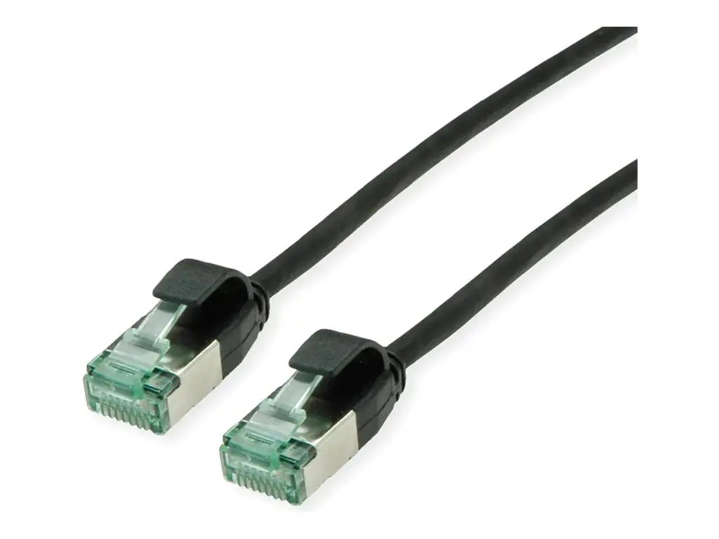 ROLINE RM U/FTP Patchkabel Kat.6A/Kl.EA SLIM schwarz 0.15m - FTP