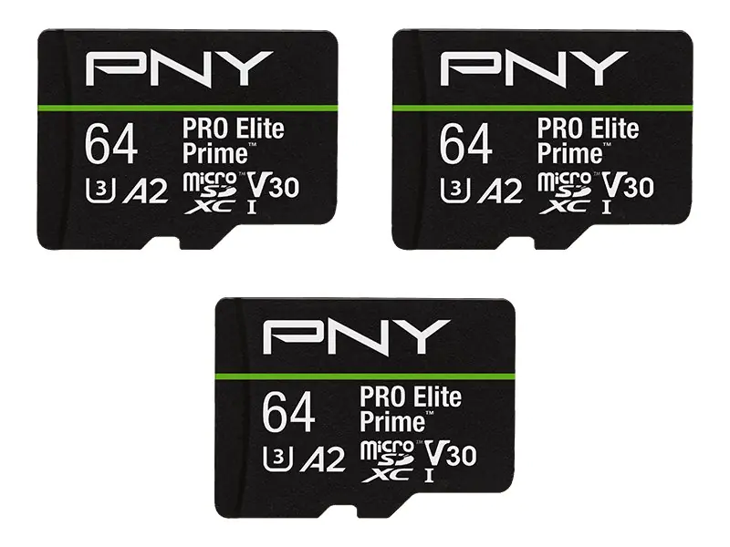 PNY PRO Elite Prime - Flash-Speicherkarte - 64 GB - A2 / Video Class V30 / UHS-I U3 / Class10 -