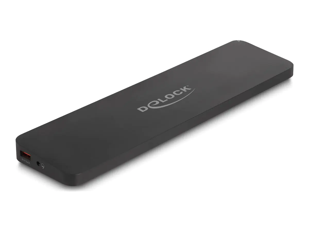 Delock - Dockingstation + Notebook-Halterung - USB-C / Thunderbolt 3 / Thunderbolt 4 - 2 x HDMI, DP - 1GbE - 120 Watt