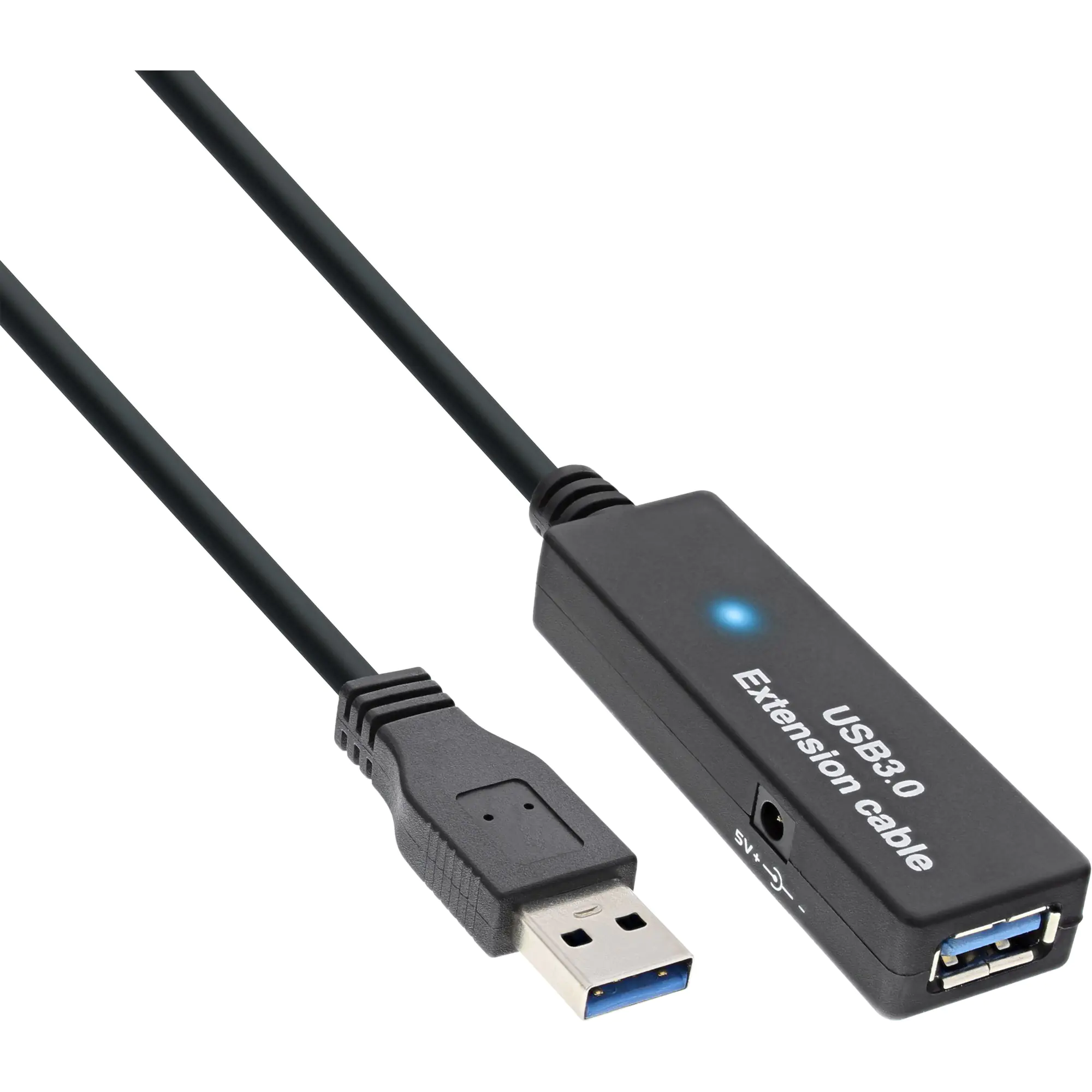 InLine - USB-Verlängerungskabel - USB Typ A (W) bis USB Typ A (M) - USB 3.0 - 20 m - aktiv - Schwarz