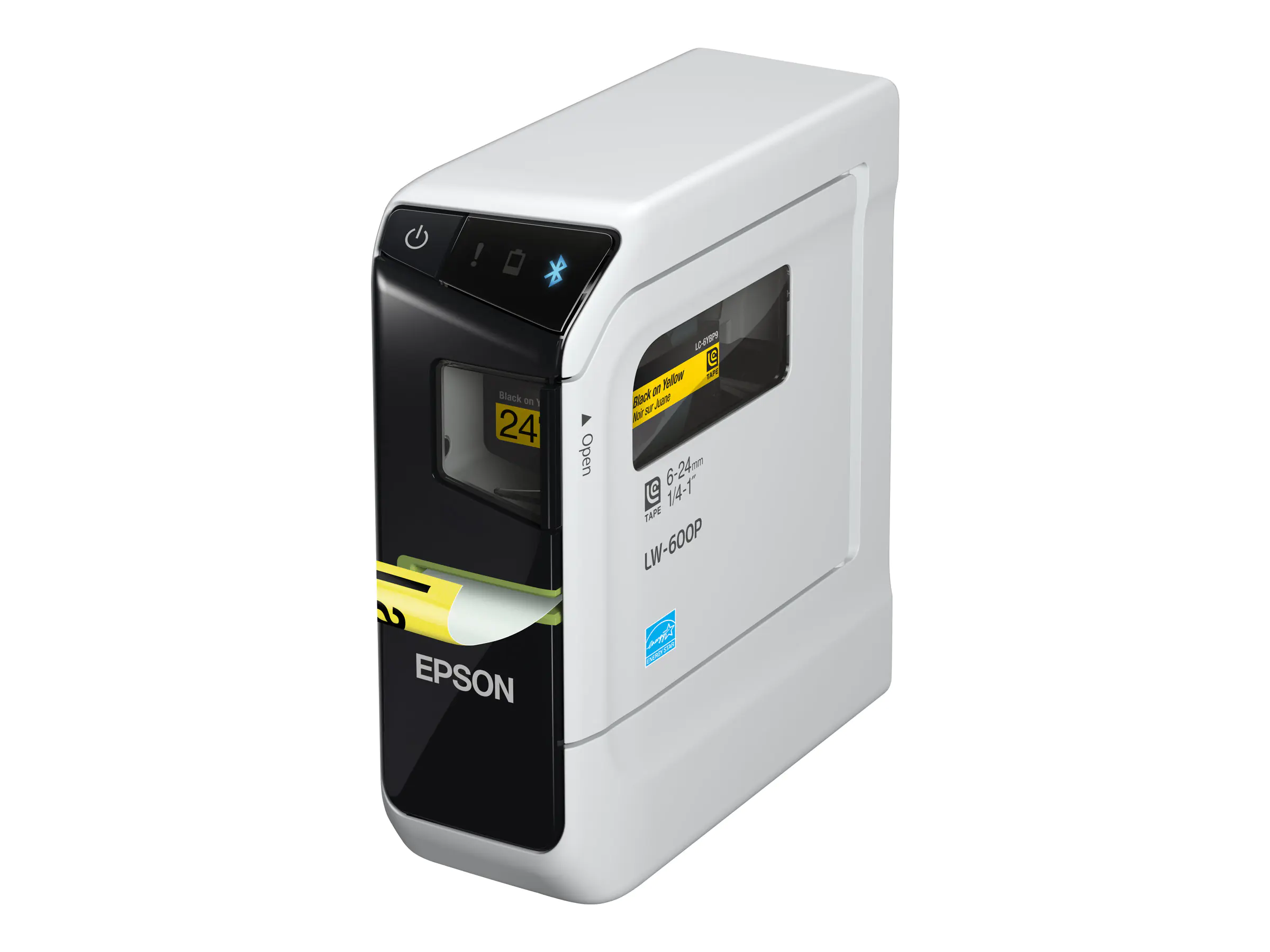 Epson LabelWorks LW-600P - Beschriftungsgerät - s/w - Thermotransfer - Rolle (2,4 cm) - 180 dpi - bis zu 15 mm/Sek. - USB, Bluetooth - Cutter - Sensor-Erkennung bei geöffnetem Gehäuse - Schwarz, Pale Gray