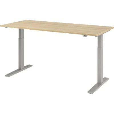 Hammerbacher Schreibt. el.180x80cm si/eiche VXMKA19/E/S