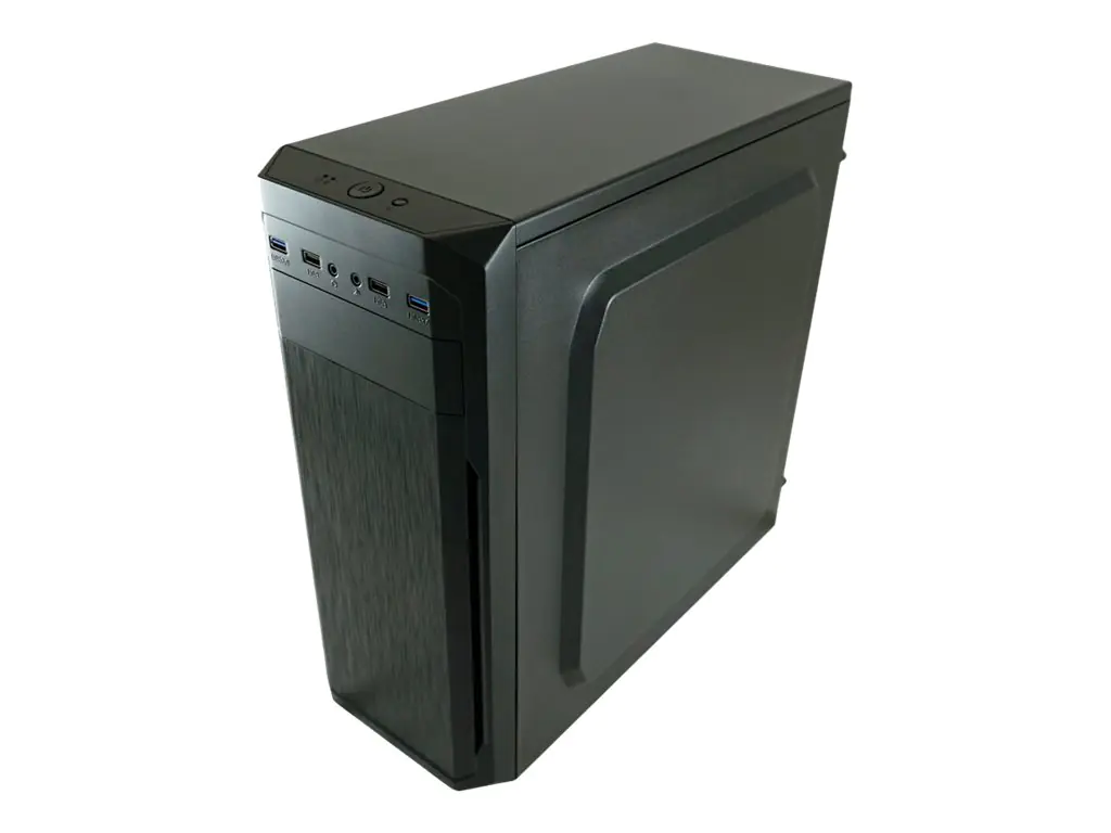 LC Power Classic 7039B - Mid tower - ATX - keine Spannungsversorgung - Schwarz, Gebürstetes Aluminium / Schwarz - USB/Audio